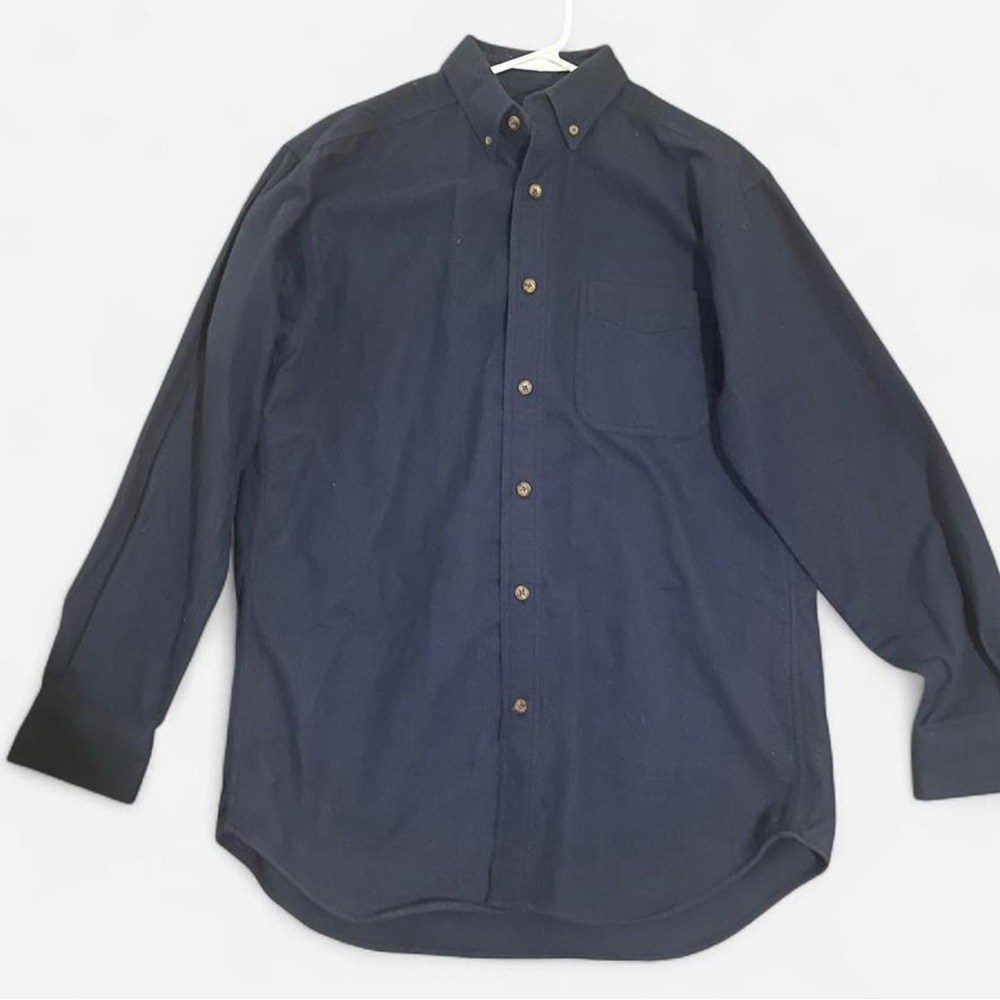 Woolrich Navy Blue Casual Button-Down Flannel Long Sleeve Shirt
